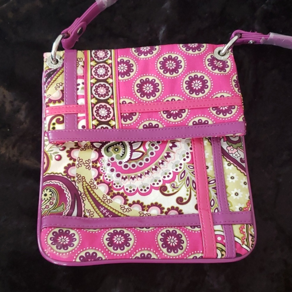 Vera Bradley Crossbody Bag Pink Purple Green